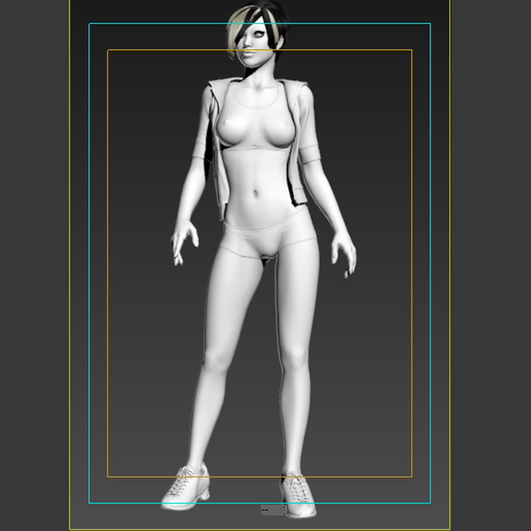 Girl in Black Underwear 3D Model Woman